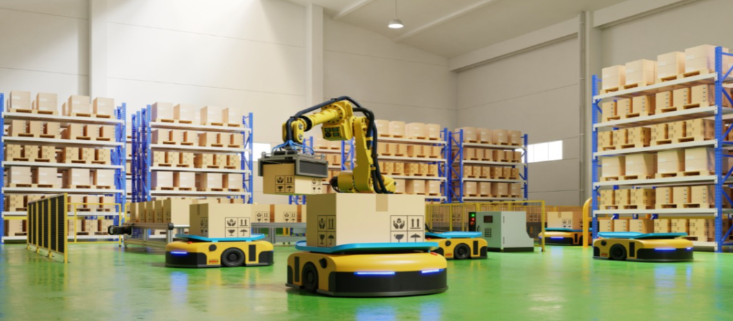 Warehouse robot picking package